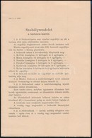 1902 Budapest, Szabályrendelet A Bérkocsi Iparról 8p. - Zonder Classificatie