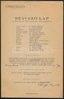 1924 A Nemzeti Vívó Club Tisztválasztó Szavazólapja Kézzel írt Javításokkal, Többek Között Petschauer Attila Későbbi Oli - Zonder Classificatie