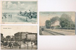 ** * 14 Db RÉGI Történelmi Magyar Városképes Lap, Pár Vasútállomás, Beszterce Visszavétele / 14 Pre-1945 Town-view Postc - Non Classés