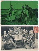 ** * 10 Db RÉGI Népviseletes Képeslap / 10 Pre-1945 Folklore Motive Postcards - Non Classés