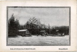 T2/T3 1925 Balatonaliga (Balatonvilágos), Fürdőtelep, Strandfürdő, Fürdőzők és Csónakázók. Kiadja Rédey Vilmos (EK) - Zonder Classificatie