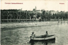 T2/T3 1907 Balatonföldvár, Földsánc, Csónakázók, Nyaralók. Gerendai Gyula Kiadása (EK) - Zonder Classificatie