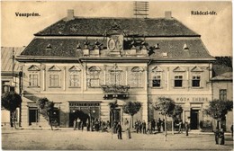 * T2 1917 Veszprém, Rákóczi Tér, Fekete Gyula, Braun, Pósa Endre üzlete. Kiadja Kálmán István - Zonder Classificatie