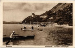 * T2/T3 1922 Visegrád, Dunapart A Salamon Toronnyal, Evezős Csónak (EK) - Zonder Classificatie