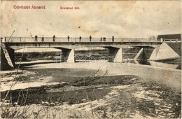 ** T2/T3 Ákos, Acas; Krasznai Híd. Kiadja Mandelbaum Izidor / Crasna River Bridge (felületi Sérülés / Surface Damage) - Zonder Classificatie