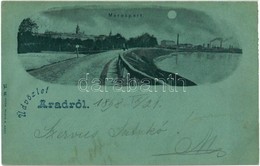 T2/T3 1898 Arad, Marospart és Gyár Holdfényben. Kiadja Bloch H 10. / Mures Riverbank And The Factory In Moonlight (EK) - Ohne Zuordnung