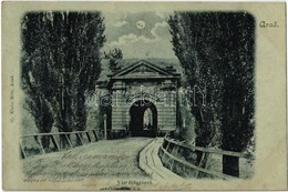 T2/T3 1903 Arad, Vár Főbejárata Holdfényben, Várkapu. Kiadja Ifj. Klein Mór / Castle, Main Entrance, Entry Gate. In Moon - Unclassified