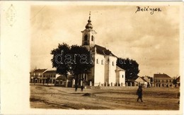 T2 1930 Belényes, Beius; Piac Tér, Római Katolikus Templom, Sör Raktár / Market Square, Catholic Church, Beer Warehouse. - Unclassified