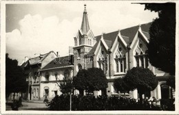 T2/T3 1932 Marosvásárhely, Targu Mures; Biserica Unitara / Unitárius Templom, Cipész üzlet. Kiadja Révész Béla / Unitari - Zonder Classificatie