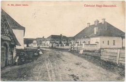 * T3/T4 1917 Nagybacon, Batanii Mari;  M. Kir. állami Iskola, Utca / School, Street (ázott / Wet Damage) - Zonder Classificatie