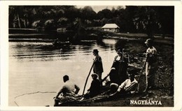 T2/T3 Nagybánya, Baia Mare; Lacul Bodi / Bódi Tó, Csónakázók. Kiadja Frankovits / Lake, Rowing Boat, Fishing (EK) - Zonder Classificatie