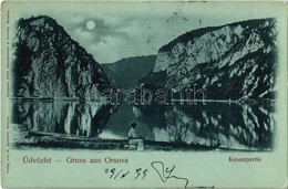 T2/T3 1899 Orsova, Kazán Szoros Holdfényben. Kiadja G. Hutterer / Kasanpartie / Cazane / Gorge In Moonlight (EK) - Zonder Classificatie