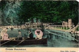 T4 1905 Ponyászka, Poneasca (Bozovics, Bozovici); Park, Tó Csónakázókkal. Kiadja Weisz Félix / Park, Lake With Rowing Bo - Zonder Classificatie