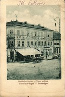 T2/T3 1918 Szászrégen, Reghin; Städtischer Gasthof / Városi Szálloda, üzletek / Hotel (EB) - Zonder Classificatie