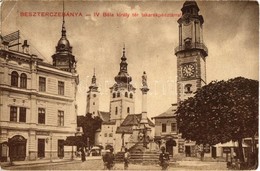 T2/T3 1913 Besztercebánya, Banská Bystrica; IV. Béla Király Tér, Takarékpénztár, Mária Oszlop, Teich Adolf, Löwy üzlete. - Non Classificati