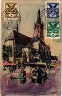 T2/T3 Eperjes, Presov; Templom, Piac / Kostol / Church, Market. TCV Card S: Janko Alexy (EK) - Zonder Classificatie