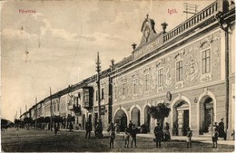 T2 1907 Igló, Zipser Neudorf, Spisská Nová Ves; Fő Utca, Takarékpénztár, üzletek. Kiadja Dörner Gyula / Main Street, Sav - Unclassified