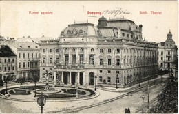 T2 1908 Pozsony, Pressburg, Bratislava; Városi Színház, üzletek. Kaufmann's 'Bediene Dich Allein' 495. / Städt. Theater  - Non Classés