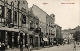 ** T2/T3 Ungvár, Uzshorod, Uzhorod; Rákóczi Utca, Jaczik András, Katz Zsigmond, Seszták Béla üzlete. Kiadja Völgyi Józse - Non Classés