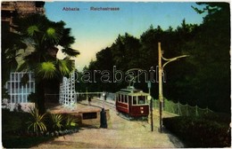 ** T2 Abbazia, Opatija; Reichsstrasse / Street View With Tram - Non Classés