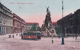 Italie, Torino, Monumento Al Frejus, Tramway, Censura (7.7.1916) Pli D'angle - Transportes