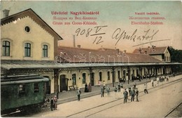 T2 Nagykikinda, Kikinda; Vasúti Indóház, Vasútállomás, Vonat / Railway Station With Train - Unclassified