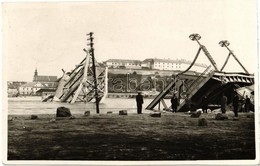 T1/T2 1941 Újvidék, Novi Sad; Péterváradi Felrobbantott Híd A Várral / Petrovaradin, Blown Up Bridge, Castle. Photo - Ohne Zuordnung