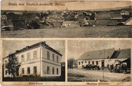 T3 Horní Lodenice, Nemecká Lodenice, Deutsch Lodenitz; Volks-Schule, Gasthaus Kutschker / School, Restaurant And Guest H - Zonder Classificatie