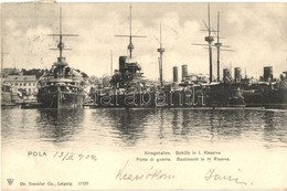 T2 1902 Pola, Osztrák-magyar Hadihajók Arzenálja A Kikötőben / K.u.K. Kriegsmarine Warships' Arsenal At The Port - Sin Clasificación