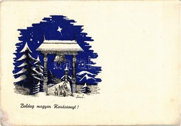 T2/T3 Boldog Magyar Karácsonyt! / Hungarian Irredenta Christmas Greeting Art Postcard S: Bozó (EK) - Unclassified