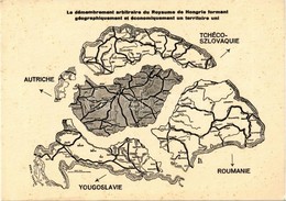 ** T1 A Feldarabolt Magyarország; Kiadja A Magyar Nemzeti Szövetség, Francia Nyelvű Lap / Trianon Map Of The Dismembered - Unclassified