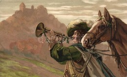 * T2/T3 Horse, Man With Trumpet, Litho (Rb) - Ohne Zuordnung