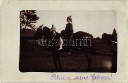 * T2/T3 Horse With Girl, Cellofix-Postkarte D.R.P. Nr. 176323. Photo (EK) - Unclassified