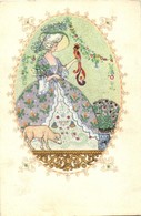 T2/T3 Lady, Parrot, Art Nouveau, B.K.W.I. 4637-1. (EK) - Ohne Zuordnung