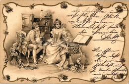 T2/T3 Baroque Couple, Floral,  Litho (Rb) - Unclassified