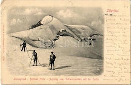 T2/T3 1902 Zemmgrund, Berliner Hütte, Aufstieg Zum Schwarzenstein, Mit Der Spitze / Mountain Climbers In Winter (EK) - Ohne Zuordnung