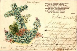 T2/T3 Floral Anchor, Greeting Card, Decorated Litho (EK) - Non Classés