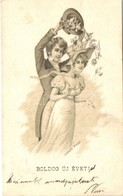 T2/T3 New Year, Romantic Couple, B.K.W.I. 554-1. Litho S: Ludwig Rauh (EK) - Zonder Classificatie