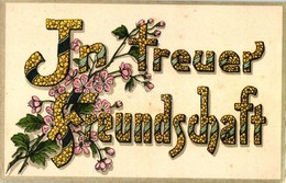 T2/T3 'In Treuer Freundschaft' / 'with Honest Friendship', Greeting Card, Litho (EK) - Zonder Classificatie