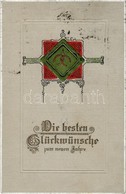 T2 1913 Die Besten Glückwünsche Zum Neuen Jahre / New Year Greeting. Art Nouveau, Emb. - Ohne Zuordnung