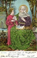 T2/T3 Szent Anna és Mária / Saint Anna With Mary, J.S.M. Serie 287, Golden Decorated, Litho, Emb. - Non Classificati