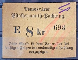 Erdély / Temesvár 1840-1850. 'Pflastergeld (Útadó)' 8kr-ról T:II / Transsylvania / Timisoara 1840-1850. 'Pflastergeld (P - Zonder Classificatie