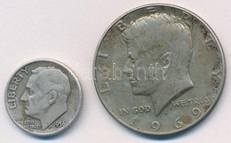 Amerikai Egyesült Államok 1956. 1d Ag + 1969. 1/2$ Ag 'Kennedy' T:2-
USA 1956. 1 Dime Ag + 1969. 1/2 Dollar Ag 'Kennedy' - Ohne Zuordnung