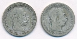 Ausztria 1893-1894. 1K Ag 'Ferenc József' (2xklf) T:2-,3 Austria 1893-1894. 1 Corona Ag 'Franz Joseph' (2xdiff) C:VF,F - Sin Clasificación