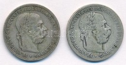 Ausztria 1893. 1K Ag 'Ferenc József' (2x) T:2- Austria 1893. 1 Corona Ag 'Franz Joseph' (2x) C:VF - Sin Clasificación