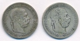 Ausztria 1893. 1K Ag 'Ferenc József' (2x) T:2- Austria 1893. 1 Corona Ag 'Franz Joseph' (2x) C:VF - Ohne Zuordnung