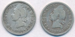 Dominika 1937-1944. 25c Ag (2xklf) T:2-
Dominican Republic 1937-1944.  25 Centavos Ag (2xdiff) C:VF
Krause KM#20 - Non Classificati