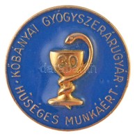 ~1980. 'Kőbányai Gyógyszerárugyár - Hűséges Munkáért' Festett Törzsgárda Jelvény (23mm) T:1- - Unclassified