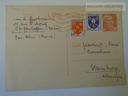 D163919 FRANCE Cancel Cachet Pfaffenhoffen - 1955  - Postal Stationery Uprated Entier Postal To Hamburg - Overprinter Postcards (before 1995)