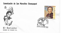 EL SALVADOR 2000 MARCELINO CHAMPAGNAT CANONIZATION RELIGION FDC FIRST DAY COVER - Salvador